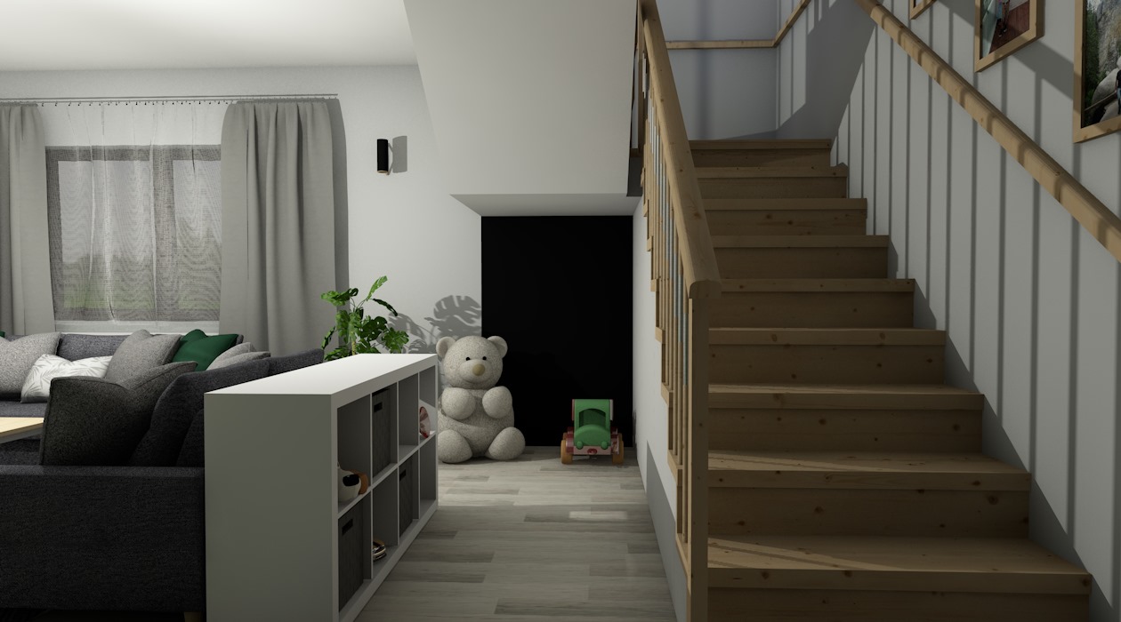 Wnętrz projektowanie - wizualizacje - Salon - Cieloszka 4